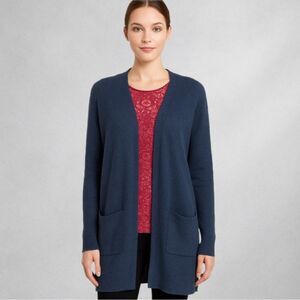 Madewell Knit Womens Open Front Cardigan Sweater Blue Small Merino Wool Alpaca